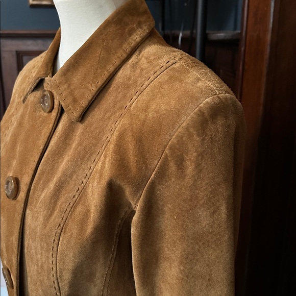 VINTAGE Y2K Express Suede Coat Sz 5/6 - Picture 5 of 11